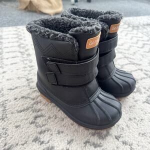Cat and Jack Toddler Boy Black Snow boots Size 11